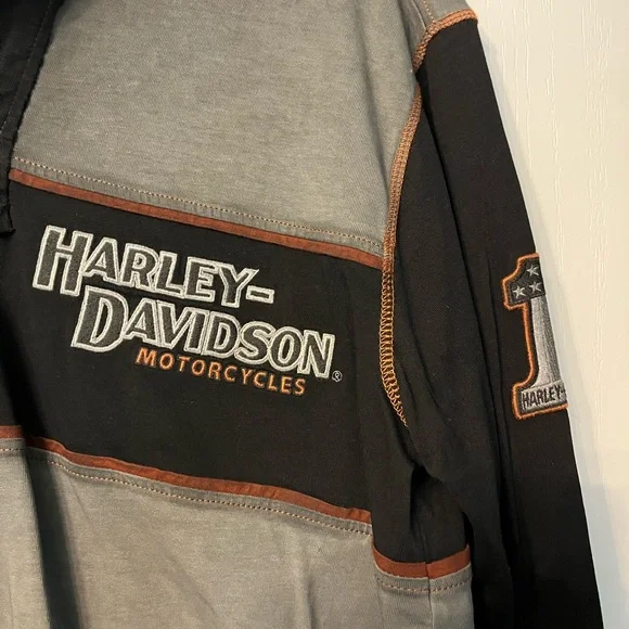 Harley-Davidson Gray and Black Long Sleeve Shirt. Size XL - Picture 2 of 6